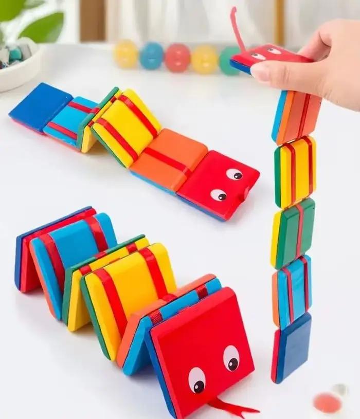 Jouets d'échelle rabattable d'illusion visuelle en bois-jouet de jeu en bois d'interaction Parent-enfant de patte colorée drôle de nouveauté pour enfants