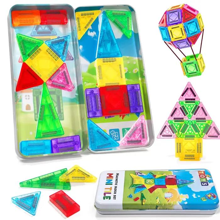 Blocs de Construction Magnétiques Plastique Durables Cadeaux pour Enfants Occasions Spéciales Création 2D/3D Montessori