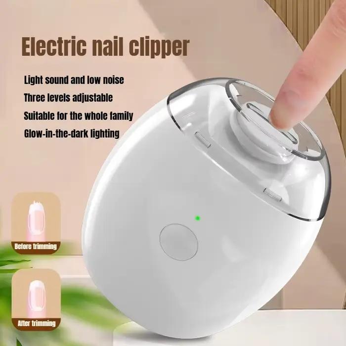 Coupe ongles électrique 2 en 1 avec lumière led lime ongles automatique pour bébé adulte mini outil soin ongles manucure entretien facile praticité sécurité confort usage quotidien voyages moments détente