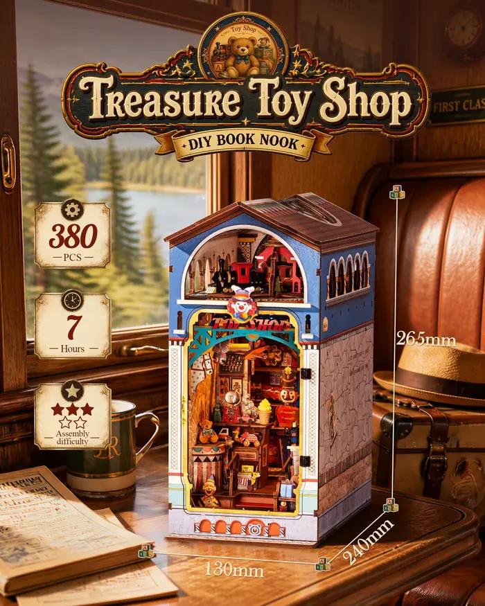 ROBOTIME ROLIFE Boutique de Jouets Vintage, Diorama Miniature Nostalgique, Puzzle 3D en Bois, Décoration de Bibliothèque, Cadeau Idéal pour les Adolescents de 14 ans et plus