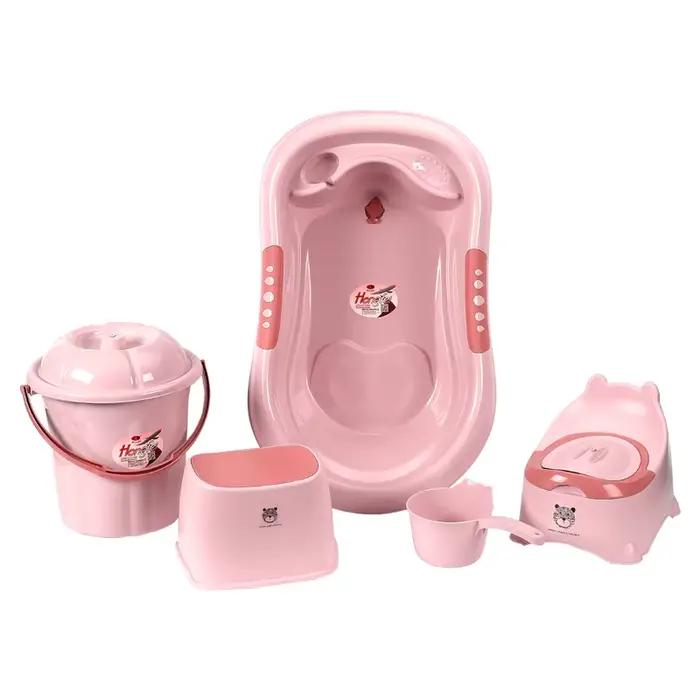 Ensemble de bain pour bébé 7 pièces avec tabouret