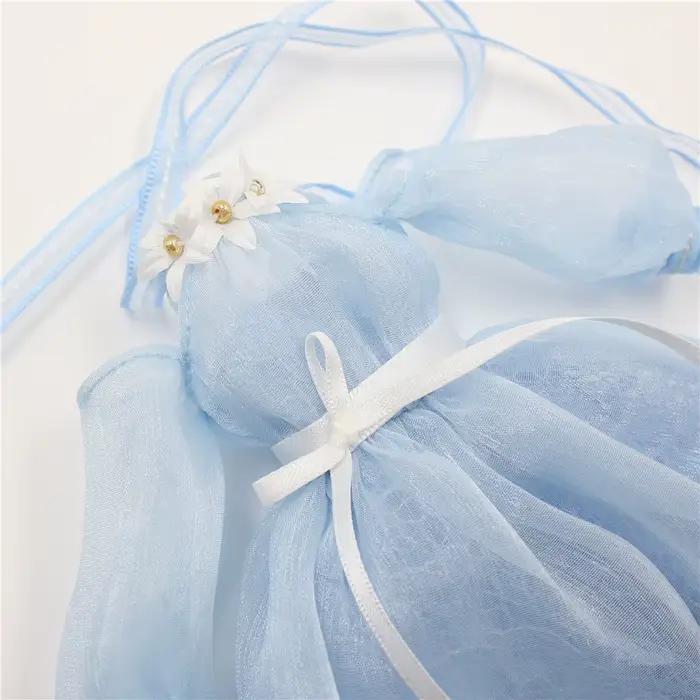 DBS – robe bleue en dentelle pour poupée Blyth, tenue ICY Licca, costume à fleurs, robe de mariée, v