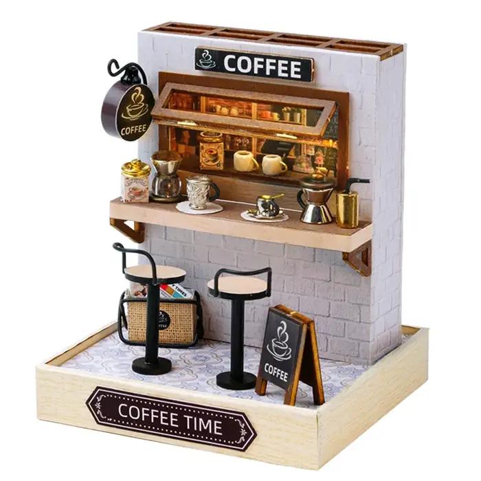 Kit de Construction de Modèle de Maison de Course Miniature en Bois Puzzle 3D Éducateur Architectural Occasions Spéciales Enfants Adolescents