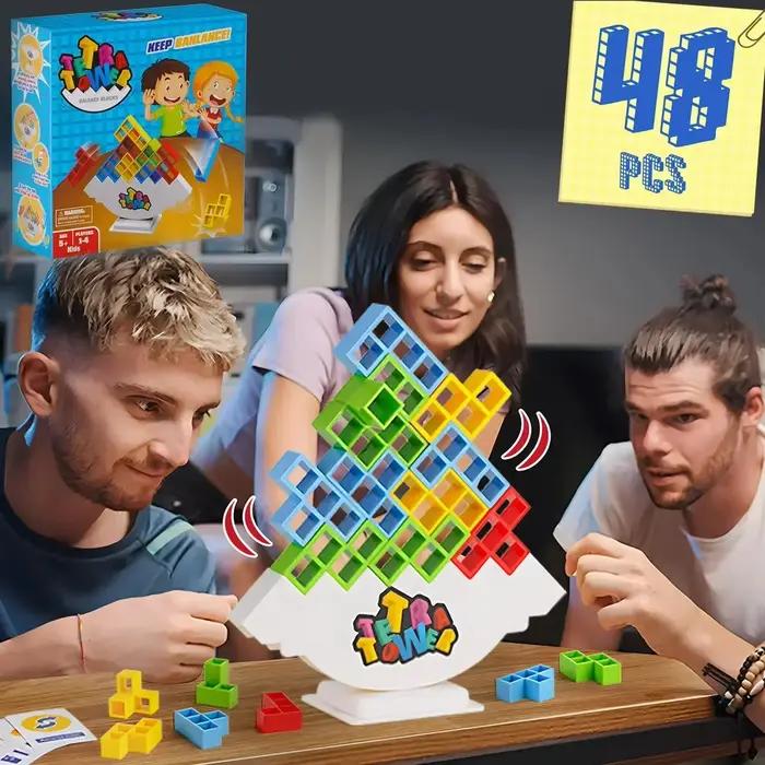 Puzzles Tetra Tower Fun Balance empilable jeu de société de construction pour enfants adultes amis équipe dortoir jeu familial cadeaux de fête de nuit