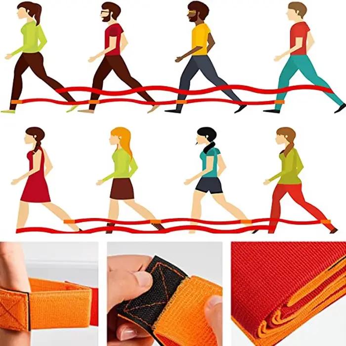 Jeu d'équipe géant Trace de Pied pour 3 à 8 joueurs course à plusieurs pieds en extérieur divertissement sportif coopération d'équipe accessoire de jeu intérieur blanc gris rouge noir vert