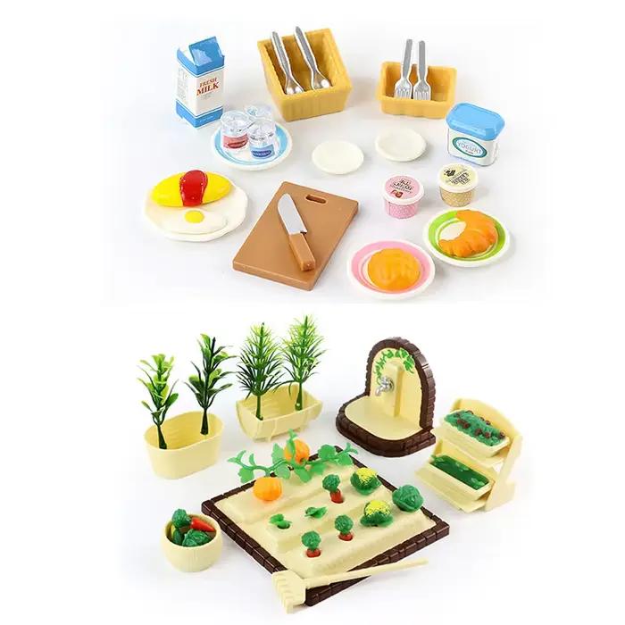 Meubles de maison de poupée famille animaux de la forêt, jouets miniatures, accessoires de poupées pour filles, chambre à coucher, salle de bain, Kit pour poupées, 1/12