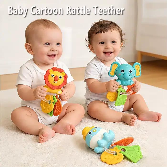 Jouet hochet en plastique ABS avec dessins animés mignons pour développer la coordination œil-main chez les enfants de 13 à 36 mois occasions spéciales cadeaux d'anniv noel