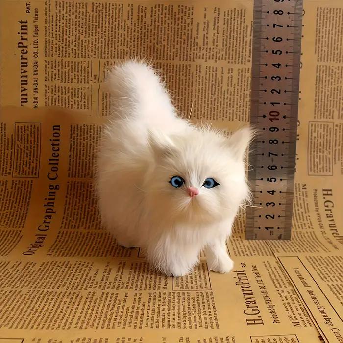 Jouets en peluche de chat de Simulation, modèle de chaton en peluche doux, faux chats, animaux réali
