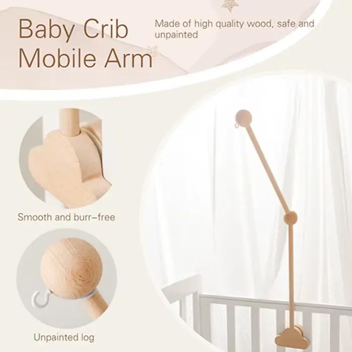 Support de clochette en bois pour bébé de 0 à 12 mois, support de cloche de lit Mobile en bois pour