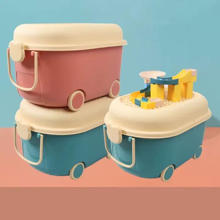 Boite de rangement de jouets a poulie en plastique pp pastorale pour enfants organisation de jeux blocs de construction et collations