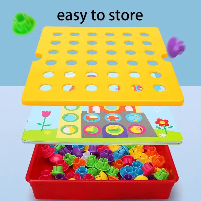 Puzzle à boutons de grandes pièces pour l'éducation de la petite enfance jouet éducatif pour enfants puzzle de reconnaissance des couleurs occasions spéciales anniversaire Noël