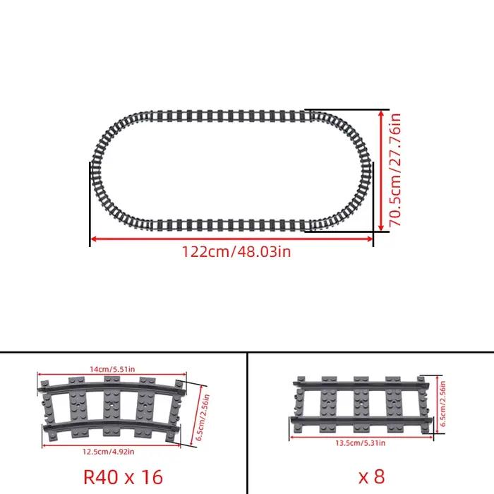 Briques de ville Train pièces de Construction flexibles chemin de fer R56 R72 R88 R104 pistes courbe