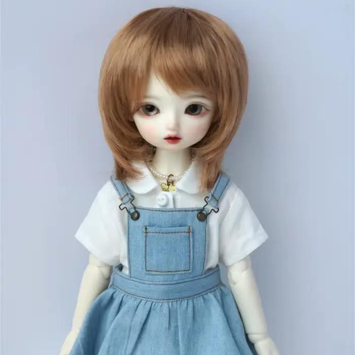 JD081 1/12 1/8 1/6 1/4 1/3 accessoires de poupée Mohair synthétique courte coupe fille Lati blanc et