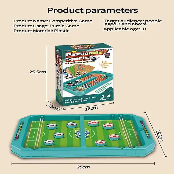 Jeu de société de billard rebondissant 6-en-1 pour plusieurs joueurs, cadeau amusant pour enfants, jeux de société interactifs parents-enfants, jouets de Noël pour enfants