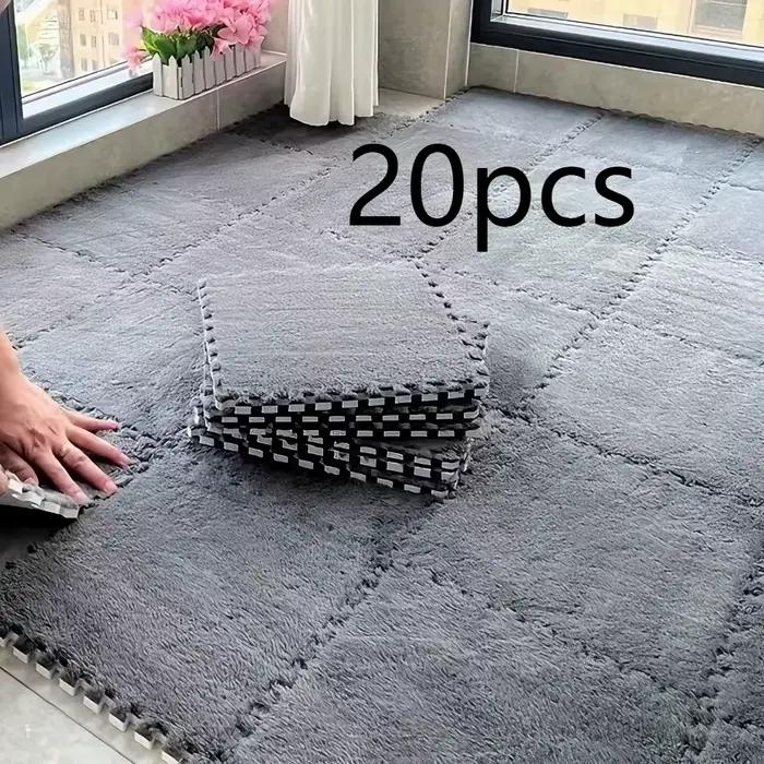 Tapis de jeu en peluche douce pour bébé, 20 pièces, Puzzle pour enfants, tapis de jeu en mousse EVA antidérapant, adapté aux chambres à coucher et aux balcons
