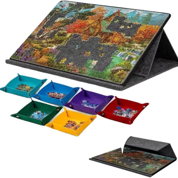 Table de puzzle portable avec tapis en feutre support réglable multi-angle station de tri puzzle pour adultes organisation puzzle portable occasions spéciales