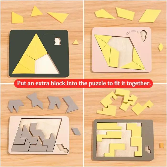 Puzzles en bois Monster Carnival forme géométrique pensée logique formation spatial imagination coopération défi adulte enfants autistes occasions spéciales