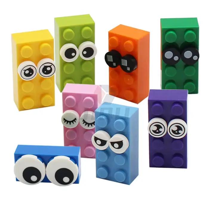 Blocs de construction imprimés, carrelage rond, cils, pupille, accessoire en vrac, briques MOC, modè