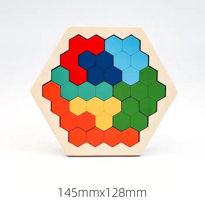 Ensemble de blocs de puzzle en bois