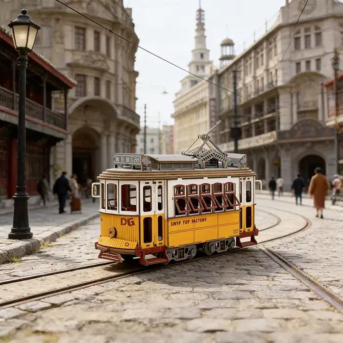 Puzzle 3D en bois Tram : Modèles réduits de tramway