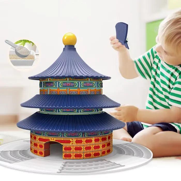 Maison de course l'inventaire en brique avec kit LED pour enfants, modèle de construction de mini vi