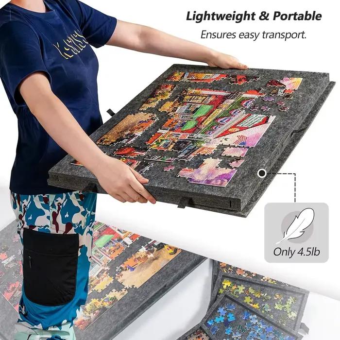 Table de puzzle portable 1000/1500 pièces avec 6 tiroirs de rangement grande capacité pour l'éducation