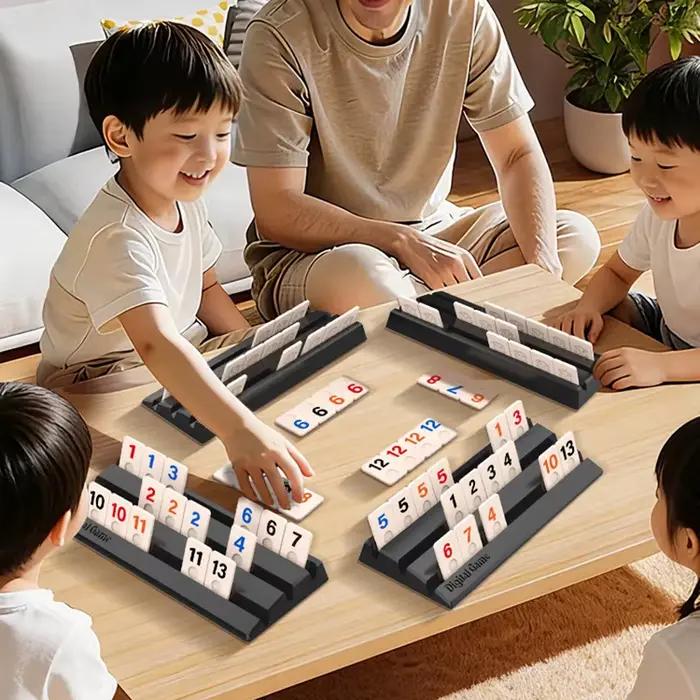 Jeu de Mahjong numérique portable pour adultes et enfants blocs de Mahjong pour fêtes et week-ends familiaux