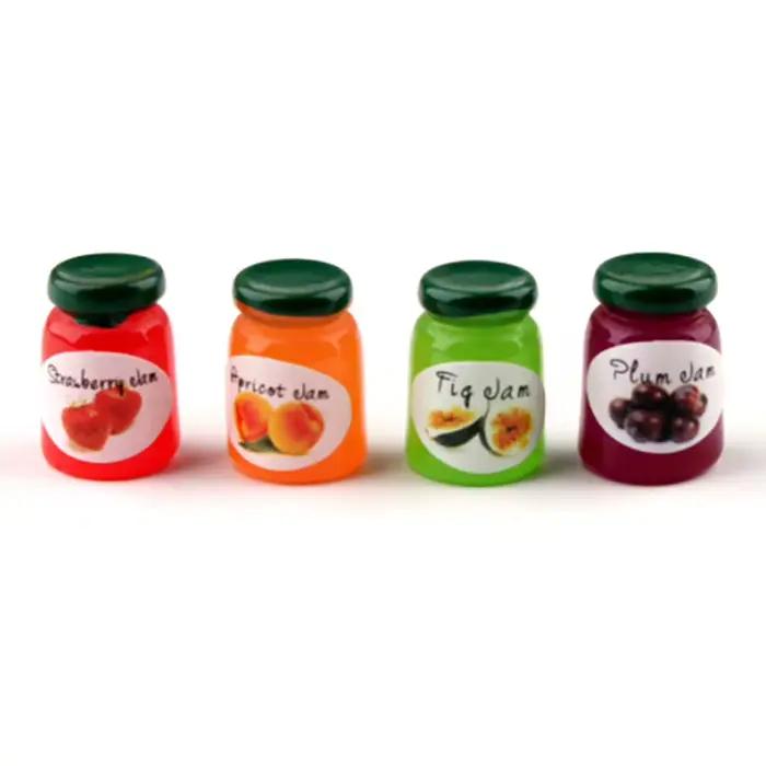 Bouteilles de confiture miniatures pour maison de poupée 1:12