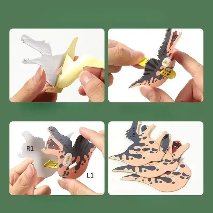 Puzzle animal 3D pour enfants – Bricolage dinosaure océan safari papier artisanat