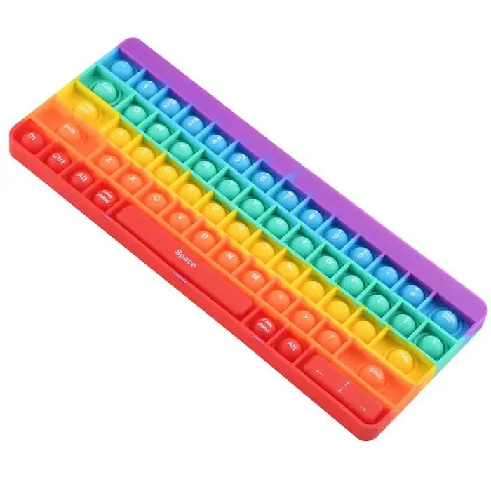 Clavier Rainbow Push Bubble Sensory Fidget Toys Fantaisie Science-Fiction Transport Métiers Sports Concentration Imagination Détente Enfant Occasions Spéciales