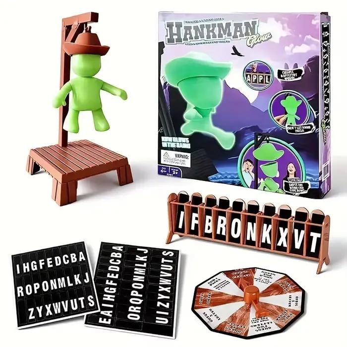 Jeu de société hangman magnétique cowboy avec lettres et poupées pour parties stratégiques et amusantes occasions spéciales