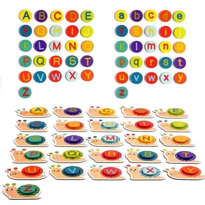 Lettre d'escargot Cognition mot orthographe carte assortie lettres d'animaux éducation apprentissage jouets éducatifs pour enfants jeu de Table