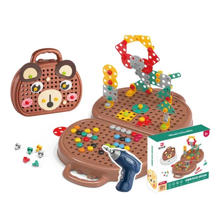 Boite à outils de jeu Montessori pour bébé, jouet puzzle créatif perceuse plastique enfant 3 ans+ éducative occassions spéciales