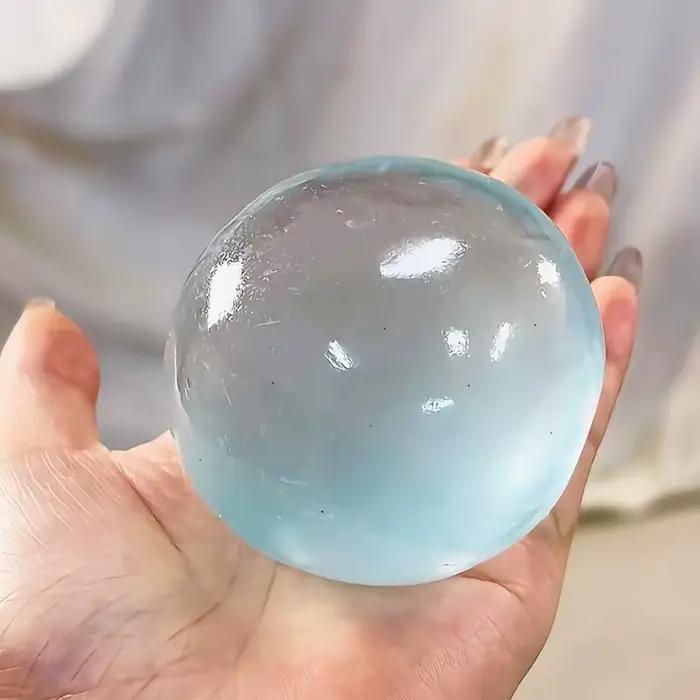 Jouet Squishy Maltose Bleu Jouet Anti-Stress Mochi Mignon Jouet Sensoriel Doux Balle Transparente Bleue Simulée Jouet de Décompression à Rebond Rapide Occasions Spéciales Relaxation Anti-Stress