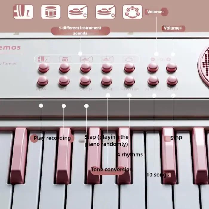 Clavier de piano électronique à 37 touches pour débutants, apprentissage musical facile, portable et multifonctionnel pour explorer divers styles musicaux