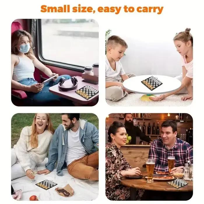 Mini jeu d'échecs jeu de société de voyage magnétique Portable petits jeux