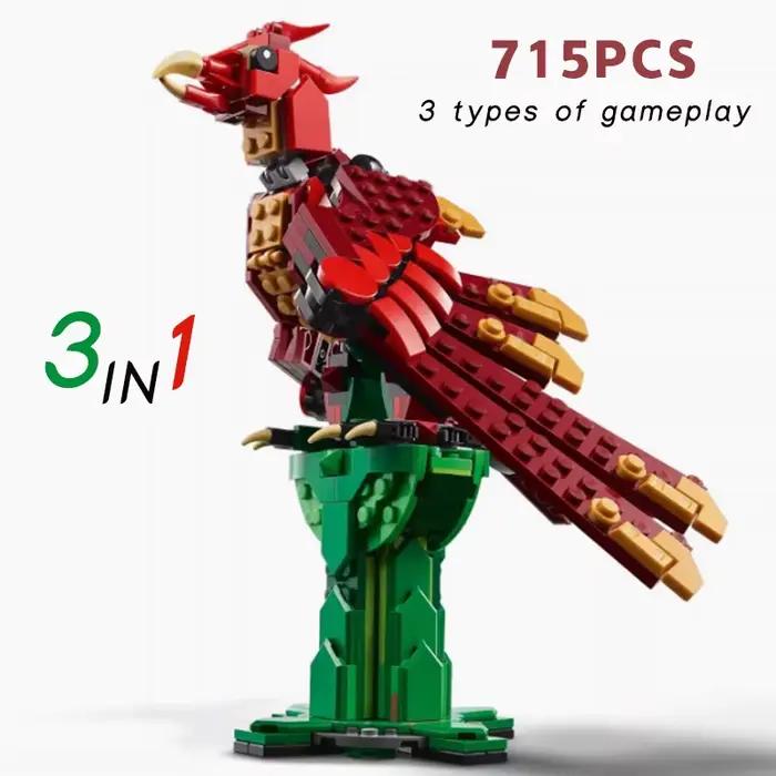 Jeu de construction 3-en-1 Dragon volant médiéval pour hommes