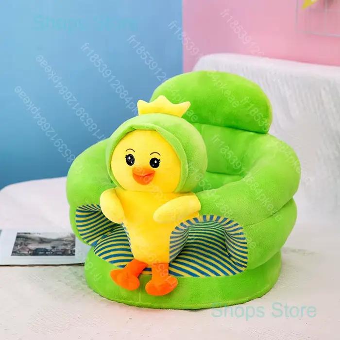 Housse de siège de soutien pour bébé en peluche tridimensionnelle avec motifs animaux pour apprentissage de la position assise 3-6 ans
