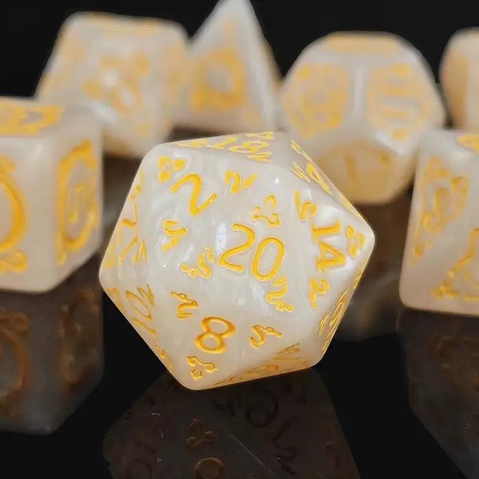 Ensemble de 7 pièces de dés de dragon pour jeux de rôle et de société, motifs uniques, robustes et décoratifs pour collectionneurs et amateurs de fantasy