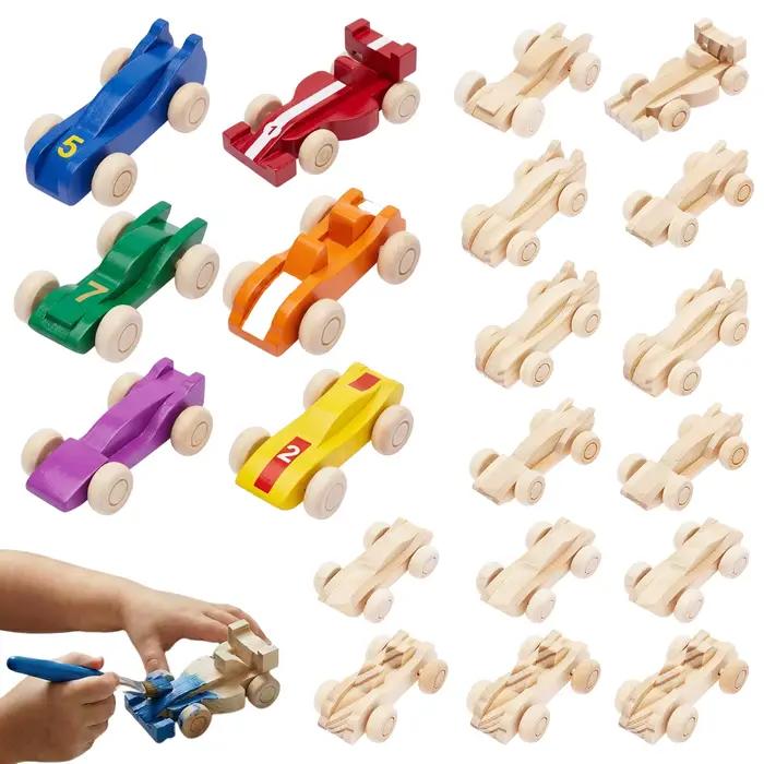 Pièces de Voitures en Bois Non Finies à Peindre Soi-même Projets Artisanaux Éducateurs Enseignement Classe Occasions Spéciales Cadeaux de Fête Thème Voiture