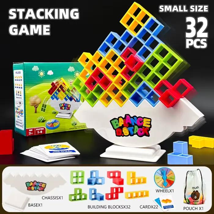 Jeu d'empilage amusant pour enfants et adultes, blocs de construction 3D, jeux de société, jouets in
