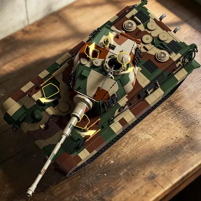 King Tiger 2 - Blocs de Construction de Char Lourd - Briques d'Assemblage de Véhicule Blindé - Jouet Éducatif - Cadeaux de Noël et de Nouvel An pour Adultes 97036
