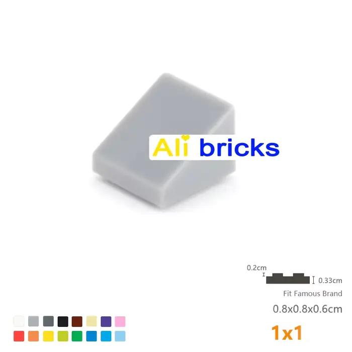Blocs de construction pour enfants, 100 pièces, briques biseautées lisses, 1x1, taille créative éduc