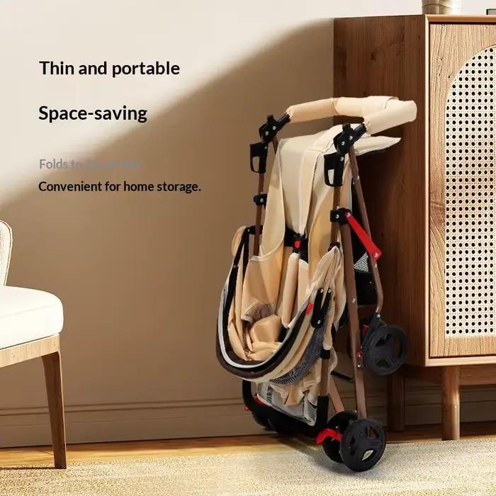 Poussette bébé pliable légère, pliage à une main, dossier réglable, amortissement des chocs, siège h