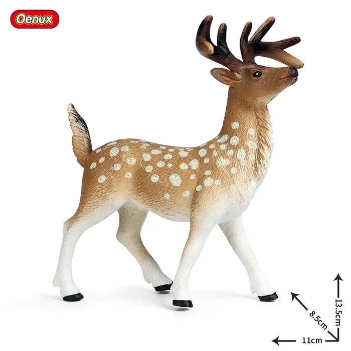 Oenux Zoo World Animal sauvage Lion cerf tigre éléphant modèle figurines d'action ferme chèvre cheval vache PVC éducatif mignon jouet pour les enfants