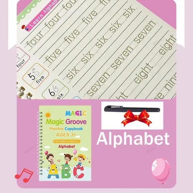 Cahier d'écriture cursive pour enfants, nettoyage rainuré de l'écriture manuscrite, pratique magique, blocalligraphie, maternelle, alth