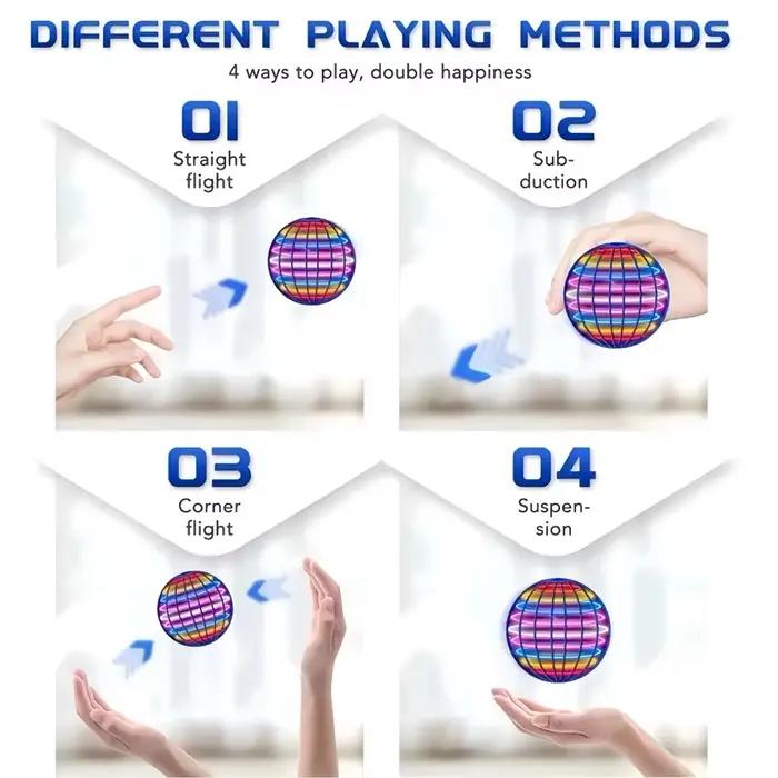 Balle volante jouet 2025 contrôlée à la main Boomerang Hover Ball jouets Fidget Flying Spinner avec lumières magiques