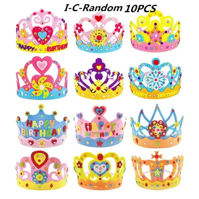 Bricolage artisanat jouet couronne papier créatif paillettes fleurs étoiles modèles jouets pour enfants