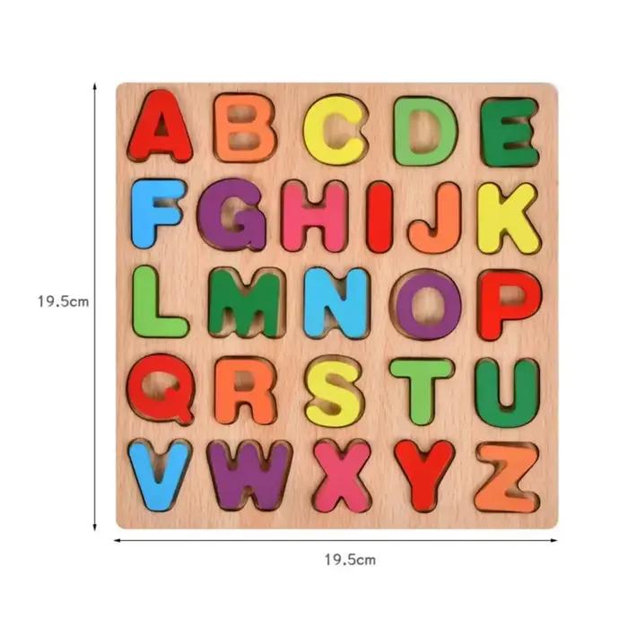 Puzzles en bois avec chiffres et Alphabet colorés, jeu de correspondance Intelligent pour enfants d'
