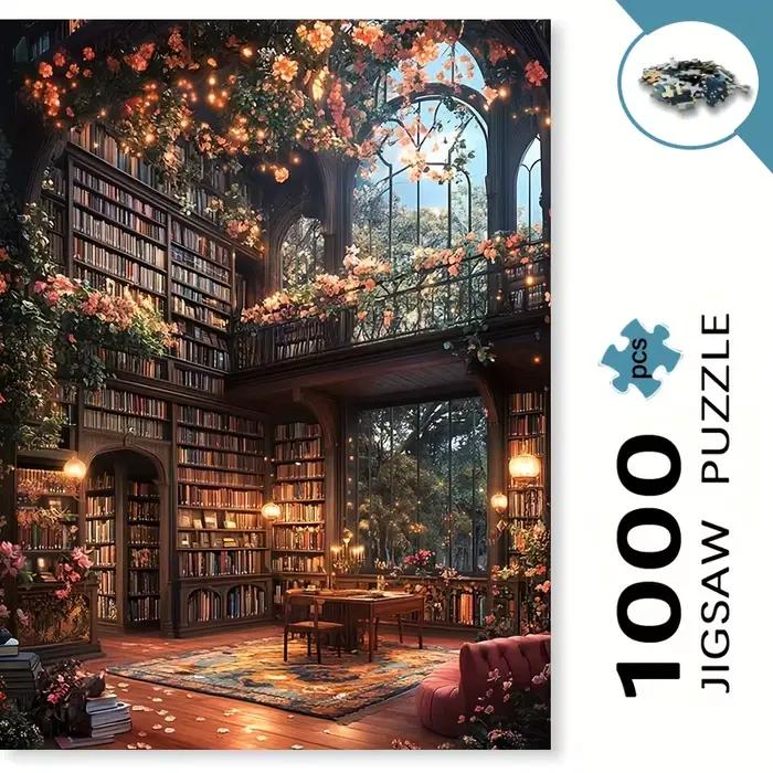 Puzzle miniature 500/1000/1200/2000 pièces avec livre et motif de fleurs sauvages, niveau de difficulté avancé pour adultes, casse-tête